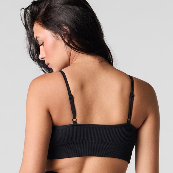 SWS - Black Ribbed Sports Bra - Picture 2 of 4